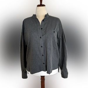 Banana Republic Large Tall flannel grey LS shirt NWT